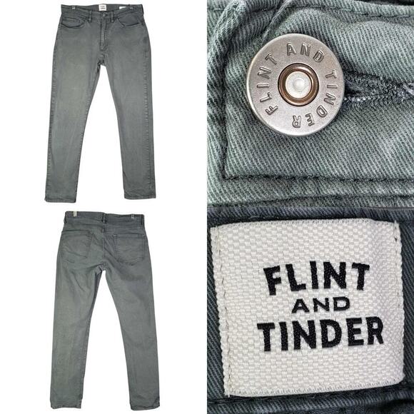 Flint And Tinder Pants Size 30x30 Green Straight Fit Work Wear Tapered Fit - Picture 1 of 10